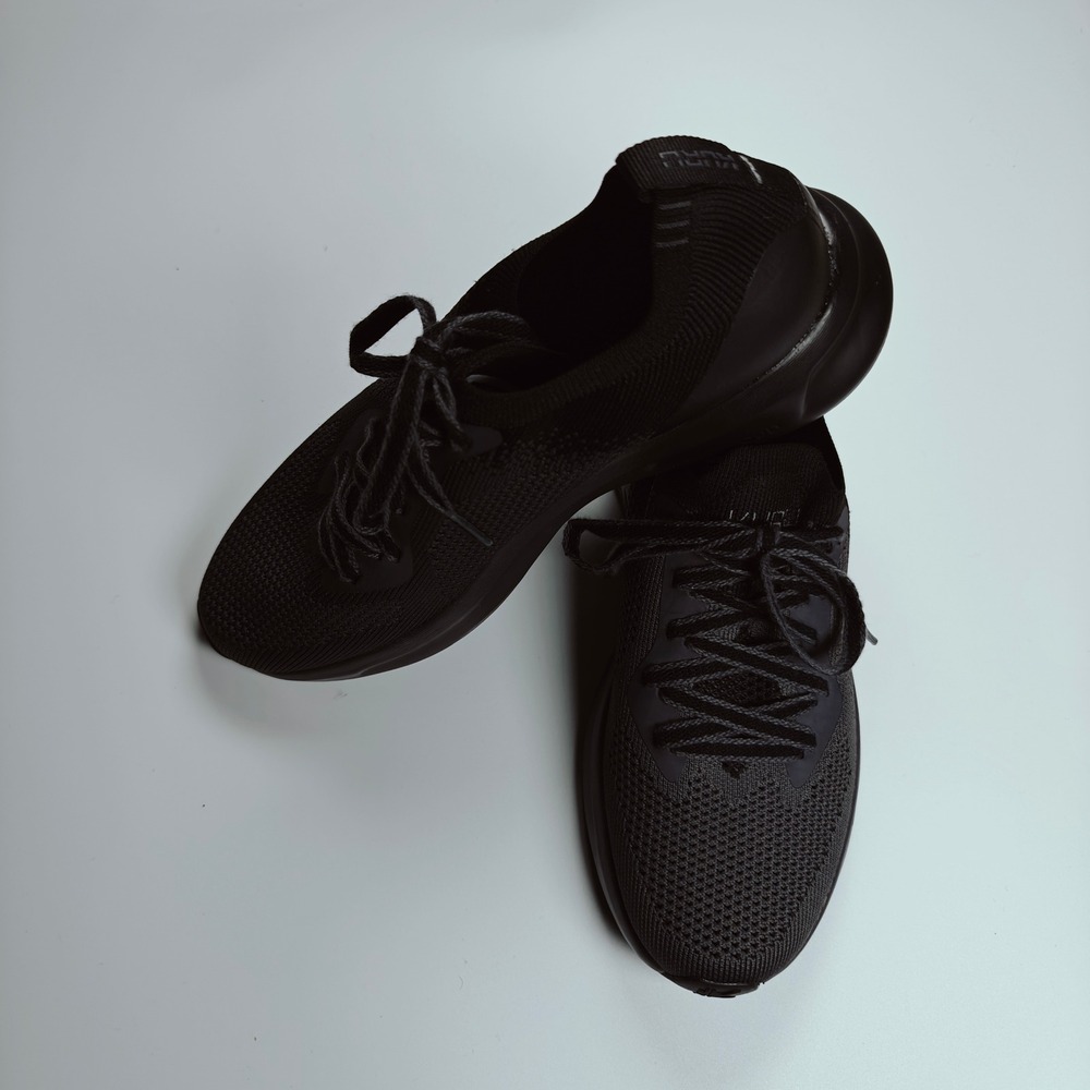 Kuru Atom Womens 8.5 Black Knit Athletic Walking Running Shoes Sneakers 20661085